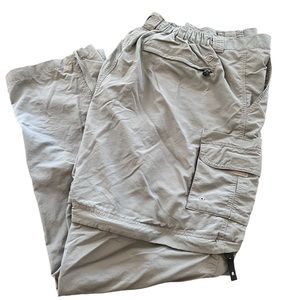 Magellan Fish Gear Gray Nylon Convertible Hiking Shorts Pants Size XL